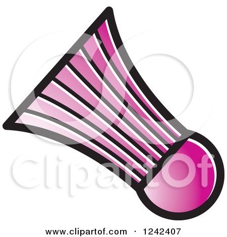 Clipart of a Pink Badminton Shuttlecock - Royalty Free Vector Illustration by Lal Perera