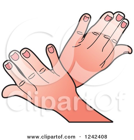 Clipart of a Crossed Hands - Royalty Free Vector Illustration by Lal Perera