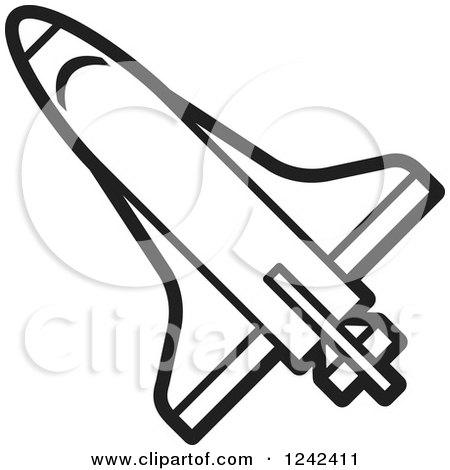Clipart of a Black and White Rocket - Royalty Free Vector Illustration by Lal Perera