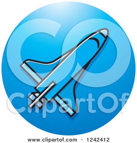 Clipart of a Blue Rocket and Circle - Royalty Free Vector Illustration by Lal Perera