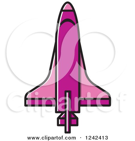 Clipart of a Pink Rocket - Royalty Free Vector Illustration by Lal Perera