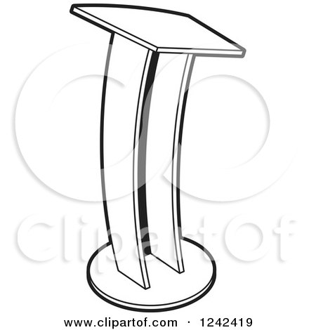 Clipart of a Black and White Podium - Royalty Free Vector Illustration by Lal Perera