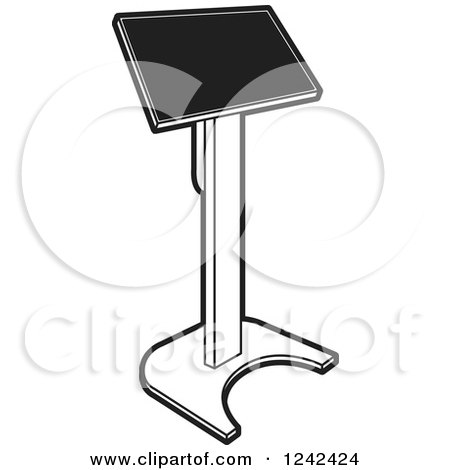 Clipart of a Black and White Podium 2 - Royalty Free Vector Illustration by Lal Perera
