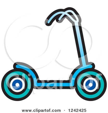Clipart of a Blue Scooter - Royalty Free Vector Illustration by Lal Perera