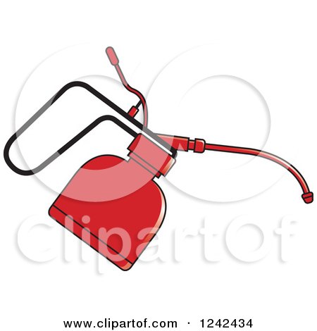 Clipart of a Red Oil Can - Royalty Free Vector Illustration by Lal Perera