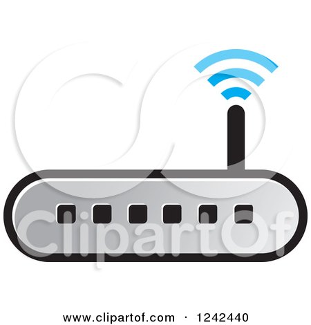 Clipart of a Wireless Router - Royalty Free Vector Illustration by Lal Perera