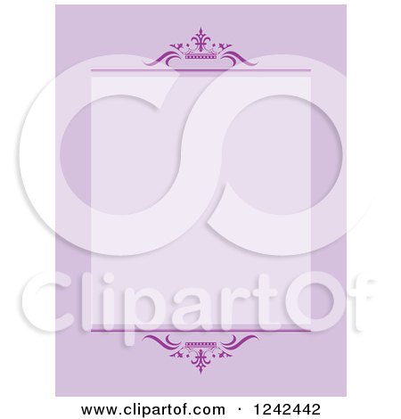 Clipart of a Purple Ornate Background with Text Space - Royalty Free Vector Illustration by Lal Perera