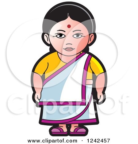 Clipart of an Indian Lady 3 - Royalty Free Vector Illustration by Lal Perera