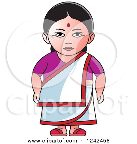 Clipart of an Indian Lady 4 - Royalty Free Vector Illustration by Lal Perera