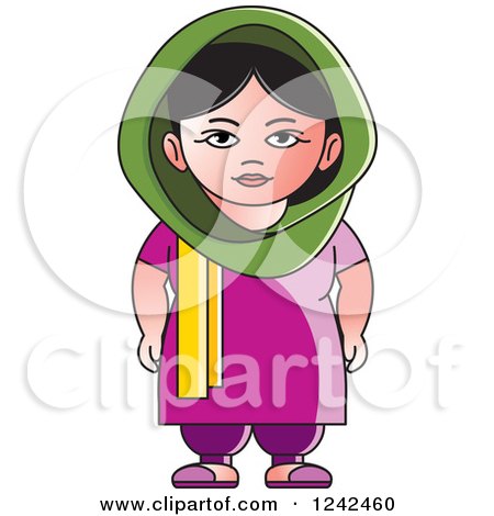 Clipart of an Indian Lady 6 - Royalty Free Vector Illustration by Lal Perera