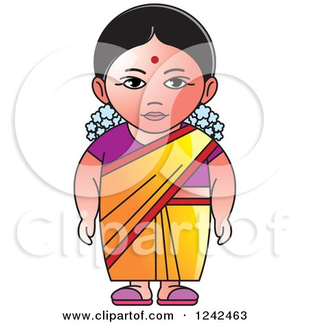 Clipart of an Indian Lady 2 - Royalty Free Vector Illustration by Lal Perera