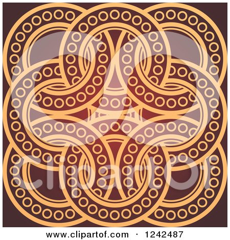 Clipart of Tan and Red Celtic Rings - Royalty Free Vector Illustration by Lal Perera