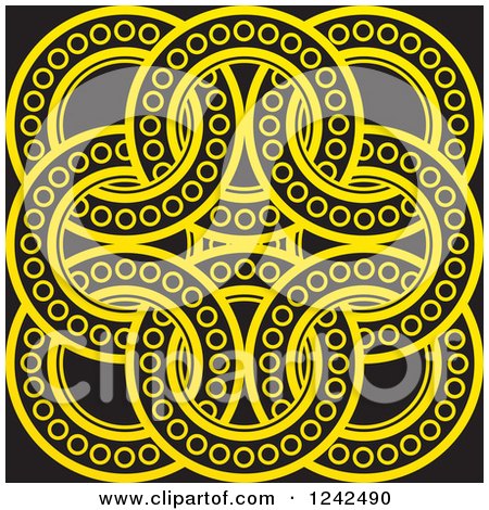Clipart of Yellow and Black Celtic Rings - Royalty Free Vector Illustration by Lal Perera