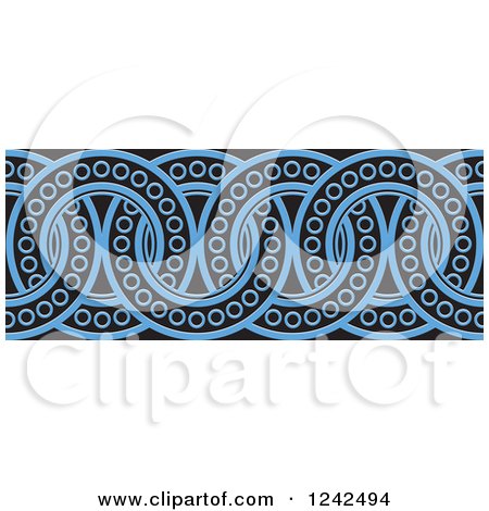 Clipart of a Border of Black and Blue Rings - Royalty Free Vector Illustration by Lal Perera