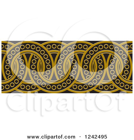 Clipart of a Border of Black and Brown Rings - Royalty Free Vector Illustration by Lal Perera