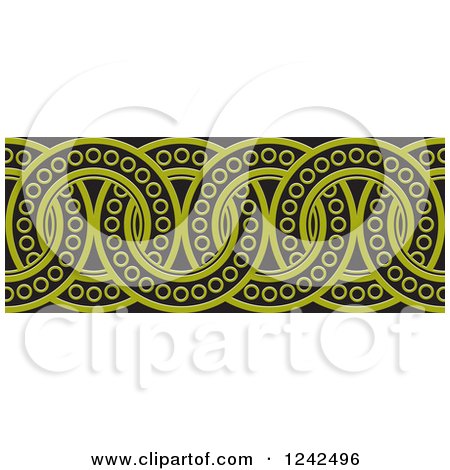 Clipart of a Border of Black and Green Rings - Royalty Free Vector Illustration by Lal Perera
