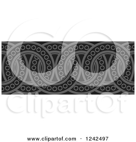 Clipart of a Border of Black and Gray Rings - Royalty Free Vector Illustration by Lal Perera