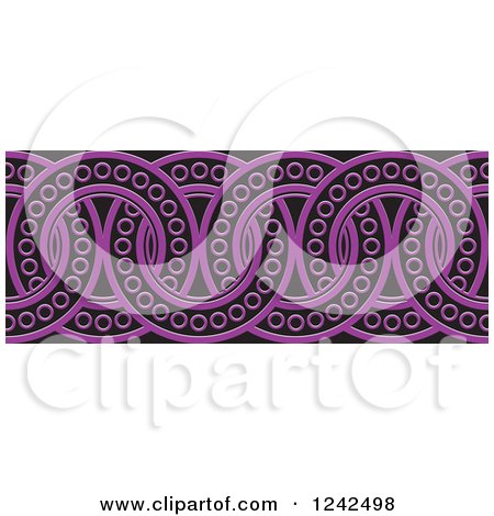 Clipart of a Border of Black and Purple Rings - Royalty Free Vector Illustration by Lal Perera