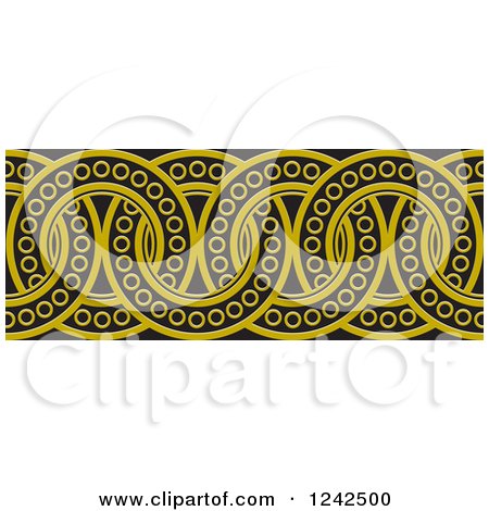 Clipart of a Border of Black and Yellow Rings - Royalty Free Vector Illustration by Lal Perera