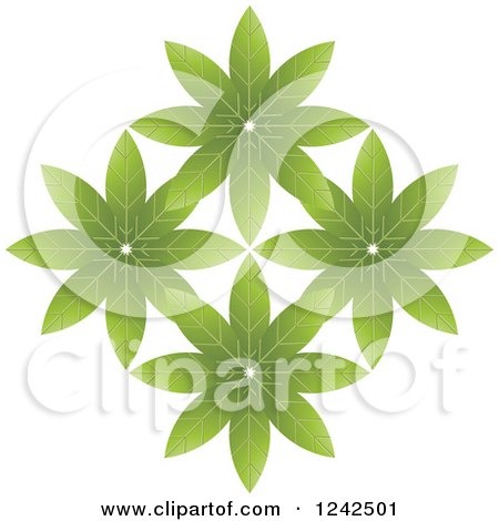 Clipart of Green Flowers - Royalty Free Vector Illustration by Lal Perera
