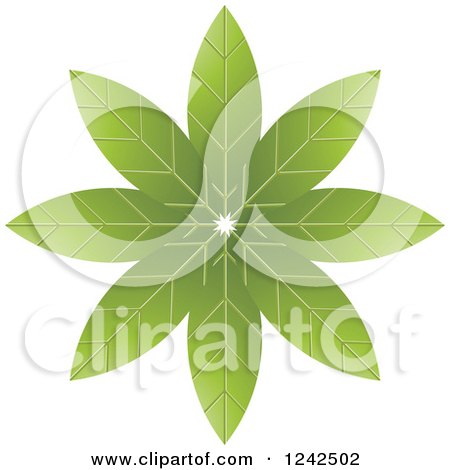 Clipart of a Green Flower - Royalty Free Vector Illustration by Lal Perera