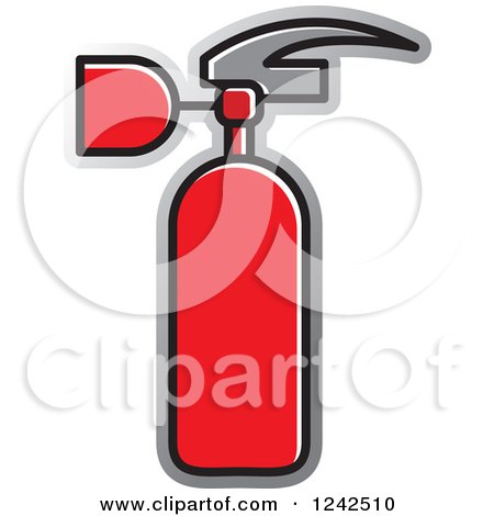Clipart of a Red Fire Extinguisher - Royalty Free Vector Illustration by Lal Perera