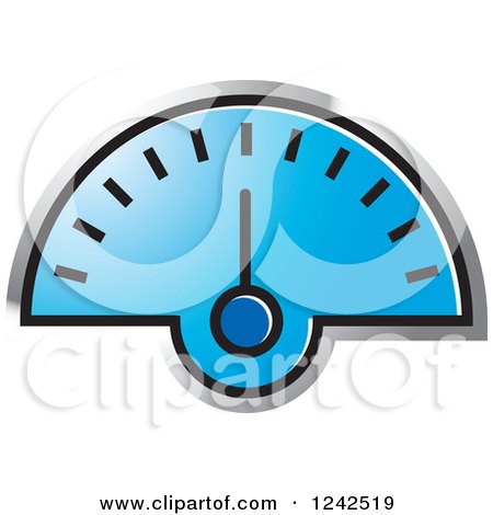 Clipart of a Blue Dash Board Speedometer - Royalty Free Vector Illustration by Lal Perera
