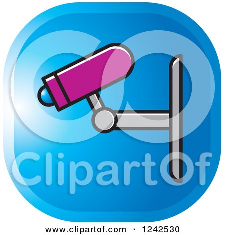 Clipart of a Blue and Purple Cctv Surveillance Camera Icon - Royalty Free Vector Illustration by Lal Perera