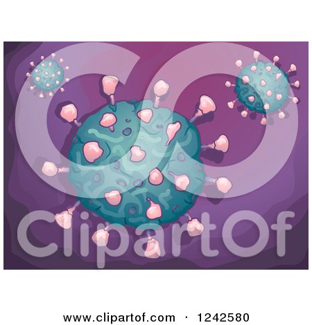 Clipart of a Rotavirus Background - Royalty Free Vector Illustration by BNP Design Studio