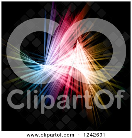Clipart of Colorful Lights on Black - Royalty Free Vector Illustration by KJ Pargeter