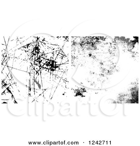 Clipart of Black and White Grunge Textures - Royalty Free Vector Illustration by KJ Pargeter