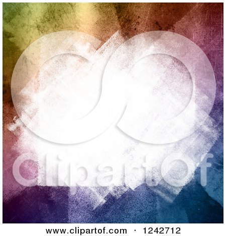 Clipart of a Colorful Dark Grungy Paint Background with White on the Center - Royalty Free Illustration by KJ Pargeter