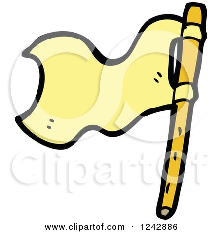Clipart of a Yellow Flag - Royalty Free Vector Illustration by lineartestpilot