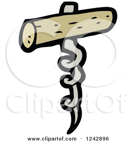 Clipart of a Corkscrew - Royalty Free Vector Illustration by lineartestpilot