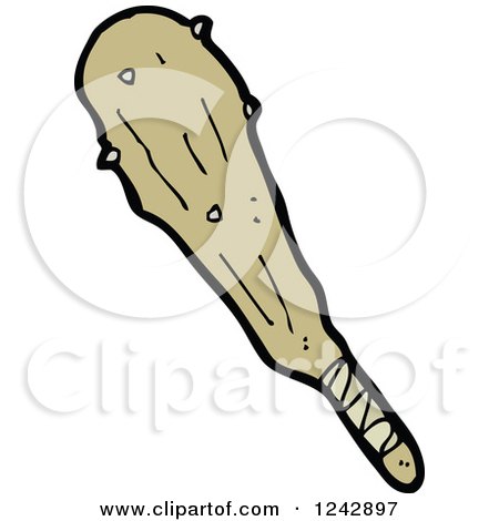 Clipart of a Wooden Club - Royalty Free Vector Illustration by lineartestpilot