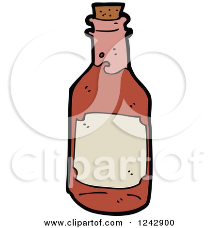 Clipart of a Red Bottle - Royalty Free Vector Illustration by lineartestpilot