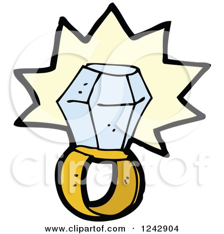 Clipart of a Magic Diamond Ring - Royalty Free Vector Illustration by lineartestpilot