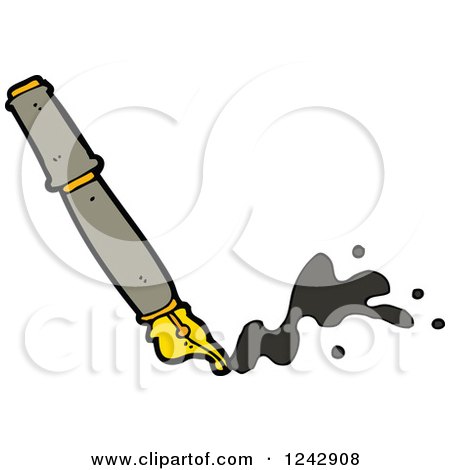 Clipart of a Messy Fountain Pen - Royalty Free Vector Illustration by lineartestpilot