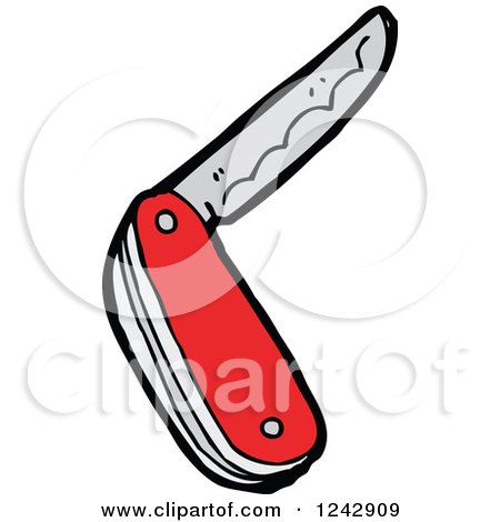 Clipart of a Pocket Knife - Royalty Free Vector Illustration by lineartestpilot