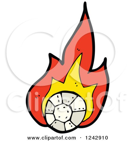 Clipart of a Flaming Ball - Royalty Free Vector Illustration by lineartestpilot