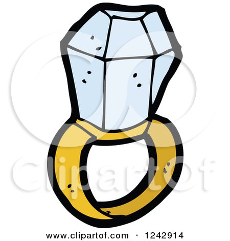 Clipart of a Diamond Ring - Royalty Free Vector Illustration by lineartestpilot