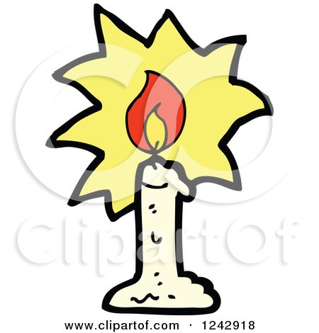 Clipart of a Bright Candle - Royalty Free Vector Illustration by lineartestpilot