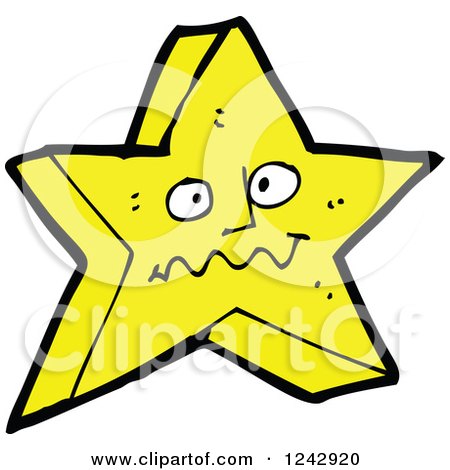 Clipart of a Yellow Star Character - Royalty Free Vector Illustration by lineartestpilot