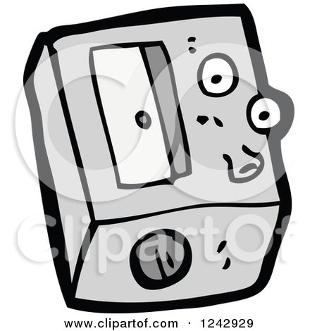 Clipart of a Whistling Pencil Sharpener - Royalty Free Vector Illustration by lineartestpilot