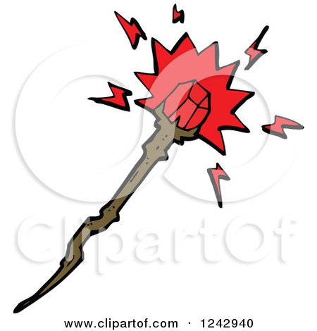 Clipart of a Ruby Magic Wand - Royalty Free Vector Illustration by lineartestpilot