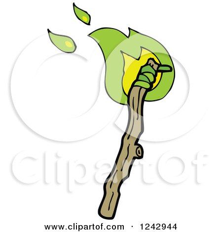 Clipart of a Flaming Stick - Royalty Free Vector Illustration by lineartestpilot