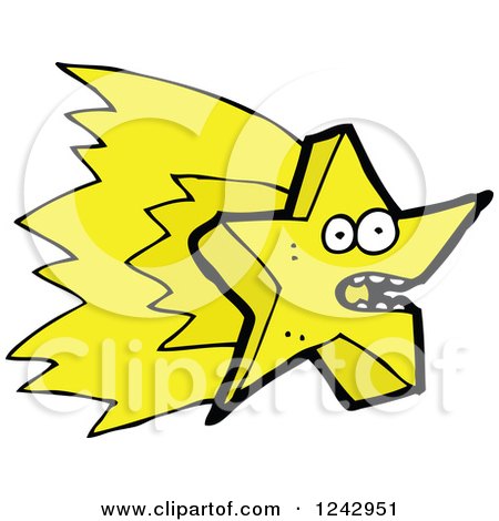 Clipart of a Shooting Yellow Star Character - Royalty Free Vector Illustration by lineartestpilot