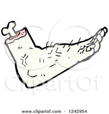 Clipart of a Green Zombie Foot - Royalty Free Vector Illustration by lineartestpilot