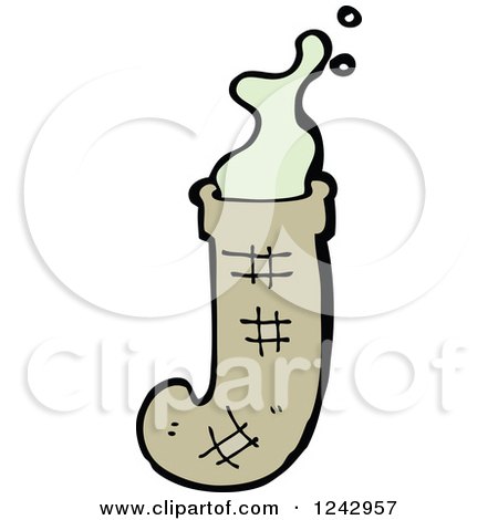 Clipart of a Stocking with Green Goo - Royalty Free Vector Illustration by lineartestpilot
