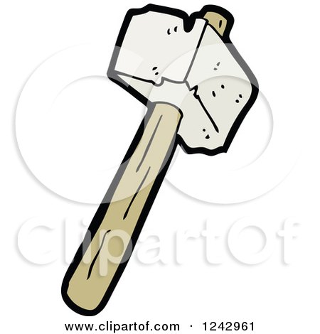 Clipart of a Stone Hammer - Royalty Free Vector Illustration by lineartestpilot